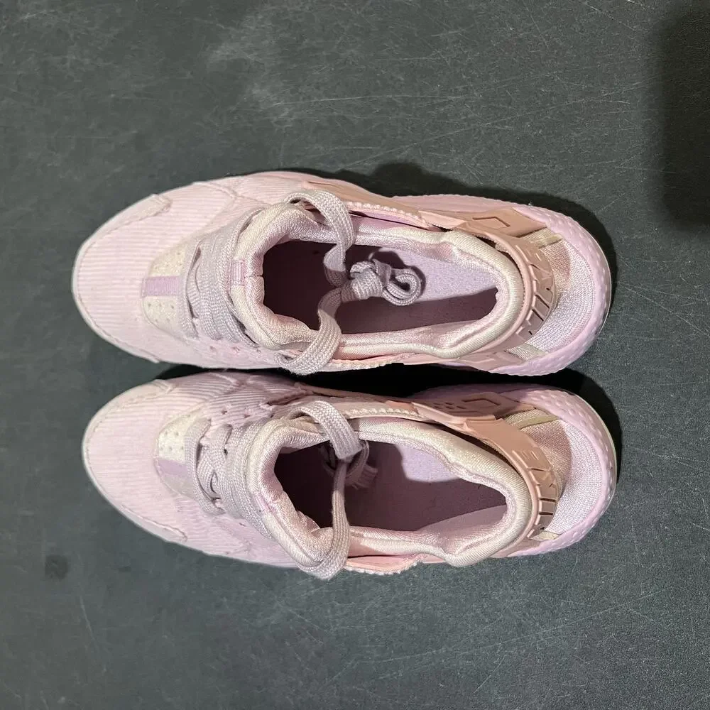 Nike Air Huarache Run Shoes Youth Size 4Y Pink Corduroy AV3700-600 Sneakers